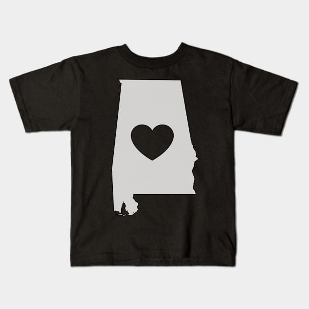 Alabama Love Heart Kids T-Shirt by helloshirts